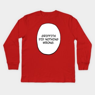 Griffith did nothing wrong Kids Long Sleeve T-Shirt